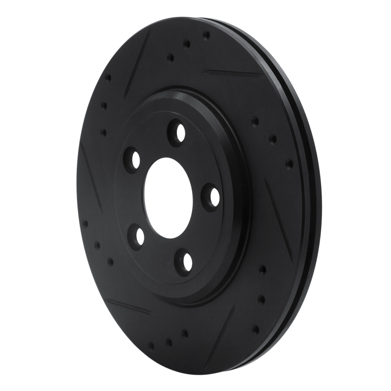 Ford Thunderbird Brake Rotor (1) - Rear Left - R1 Concepts - Drilled & Slotted - Black - `00-`06